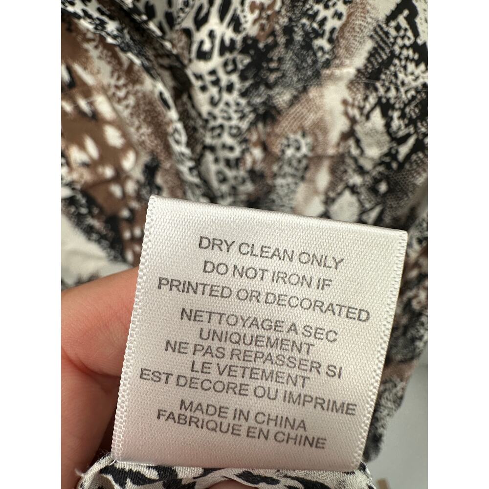 EQUIPMENT FEMME Silk Animal Print Button Down Shirt Dress // S - Picture 10 of 10
